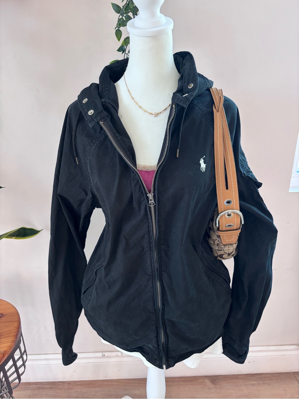 Polo by Ralph Lauren Black Hooded Utility Jacket